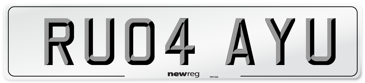 RU04 AYU Number Plate from New Reg